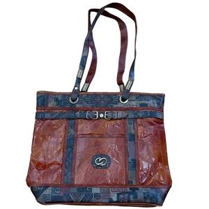 Vintage LEATHER Patchwork Boho Bag~Purse~Tote~Made in Korea